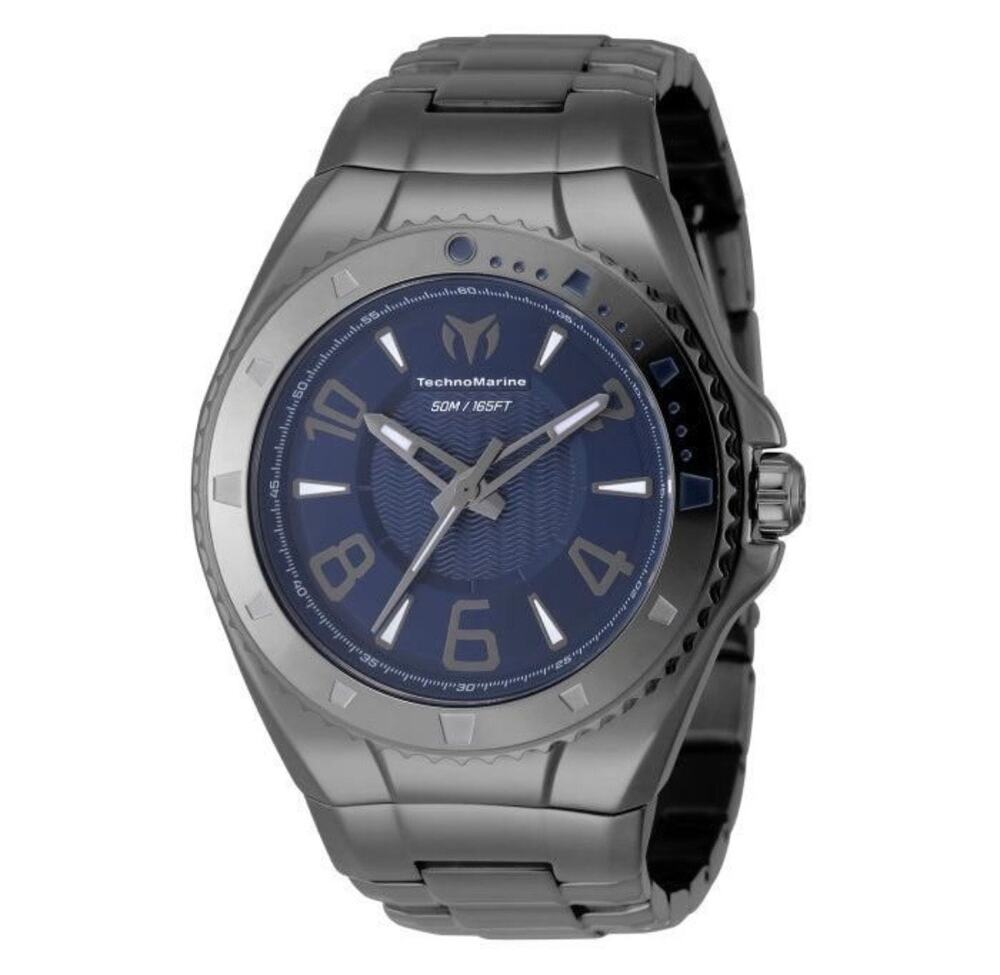Techno Marine Lusso Mare Men’s Watch 44mm Grey With Blue Dial New in Box